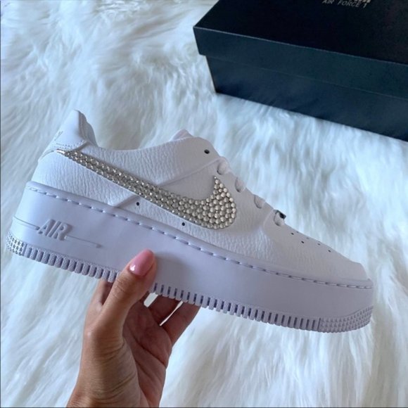 ⚡️Custom Swarovski Nike Air Force 1 Sage Low⚡️ main image 5